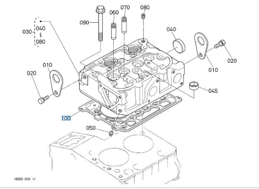 originele cilinderkop pakking Kubota 1685103310  16851-03310