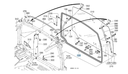 Afbeeldingen van Raamrubber achterraam Kubota 3Y20571043