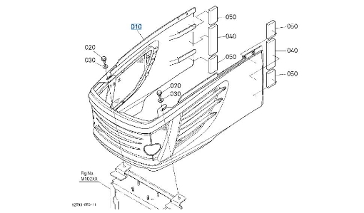 Afbeeldingen van Motorkap onder Kubota K258154040