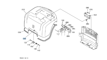 Afbeeldingen van Motorkap afdichting Kubota RA02143552