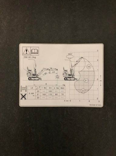 Afbeeldingen van Sticker graaftabel / lastdiagram K008-3