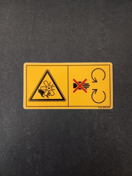 Afbeeldingen van Sticker gevaar ventiator geen handen