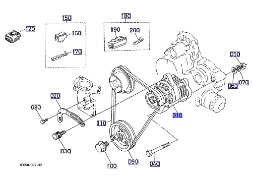 originele dynamo Kubota 1667864013 16678-64013 1667864012 16678-64012