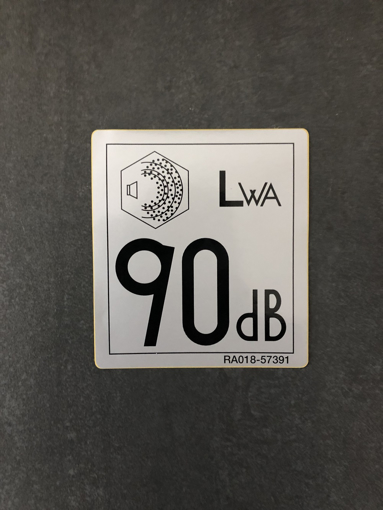 sticker geluid Lwa 90db Kubota RA01857390 RA018-57390 U10-3
